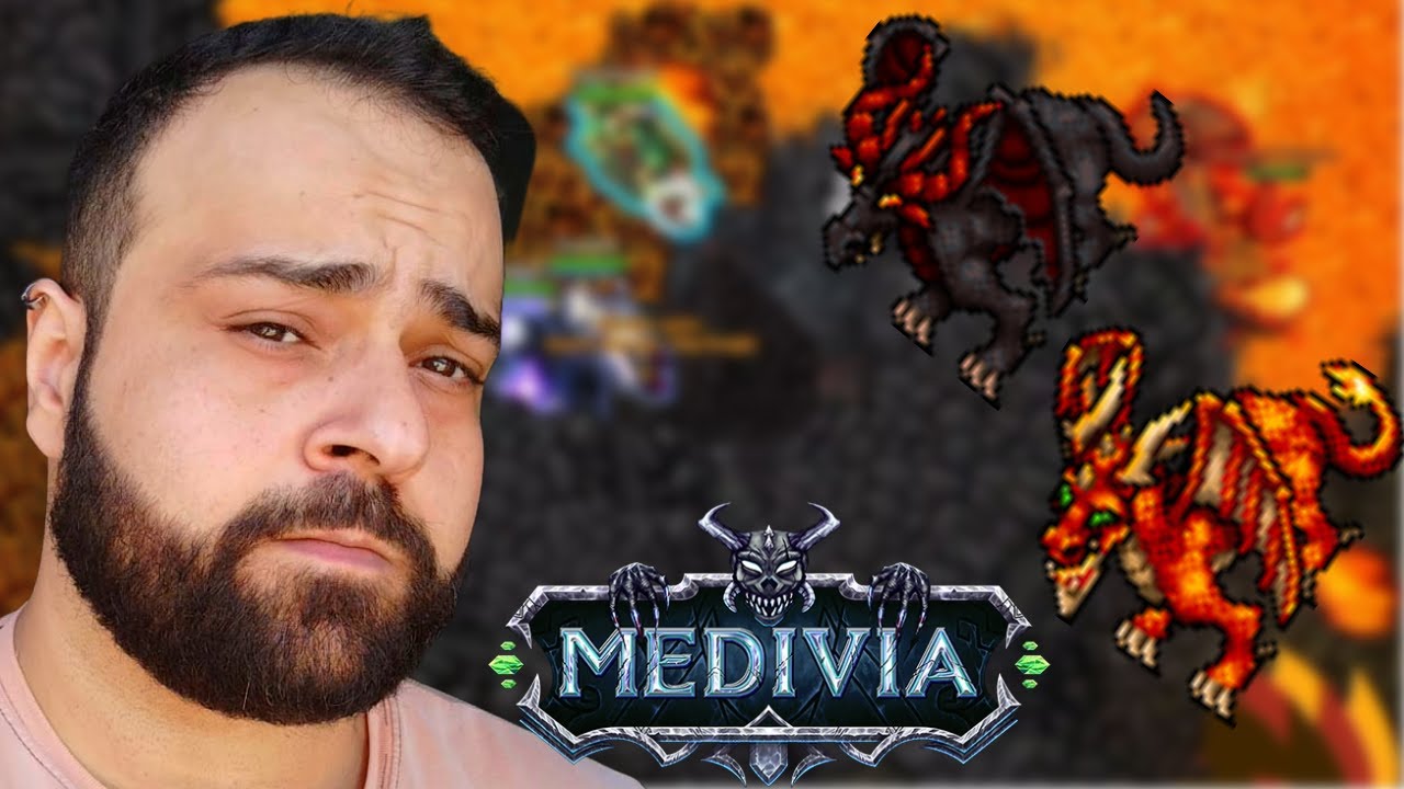Hunt Magma Dragon e Obsidian Dragon no medivia.online! Level 300+