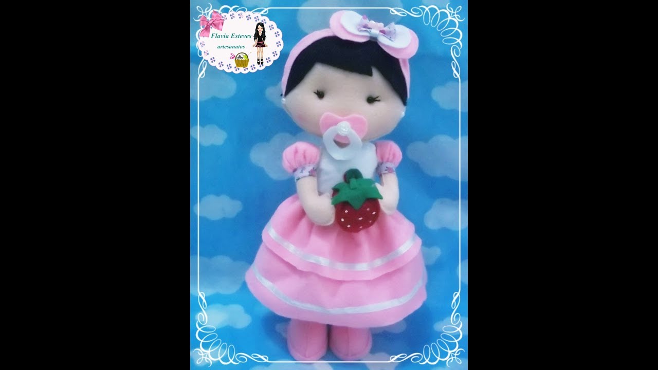 DIY - boneca moranguinho de feltro -especial 19.000 inscritos -1 parte