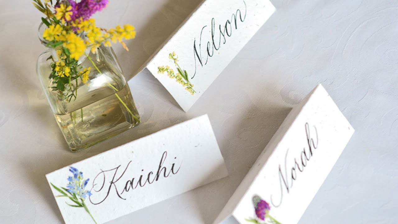 How to Make Pressed Wildflower Place Cards