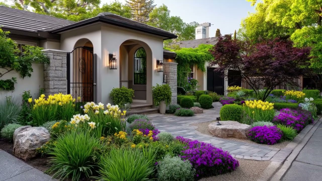 Cozy Entry Makeover | Small Front Yard Gardens with Stylish Arches & Gates