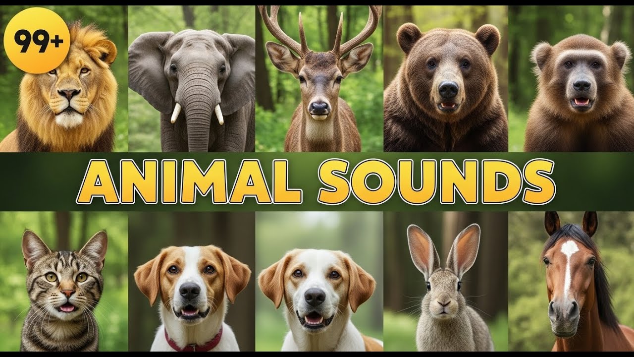 Top 100 Animal Sounds for Kids | Big Educational Learning Video