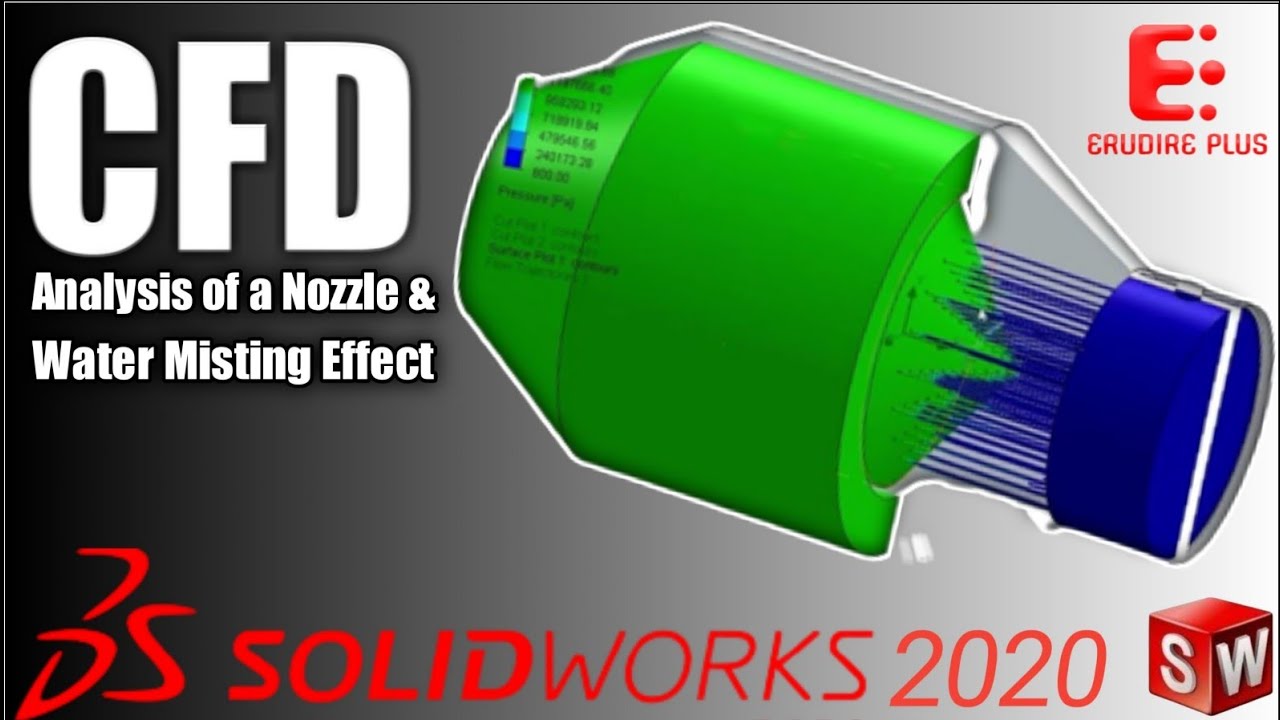 CFD Flow Simulation through a Nozzle and Water Misting Effect using SolidWorks 2022