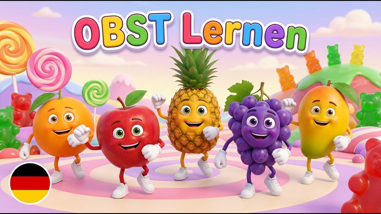 Deutsch lernen für Kinder: Obstsalat Song & mehr - Früchte Namen spielerisch lernen 🍐🍋