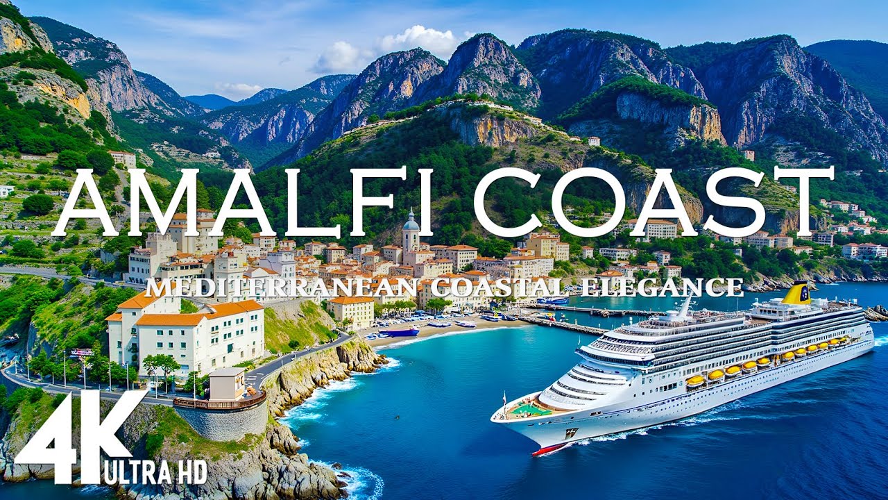 [4K] AMALFI COAST 🇮🇹 – The Cliffs of Mediterranean Elegance 🌊 | Scenic Relaxation & Deep House Chill