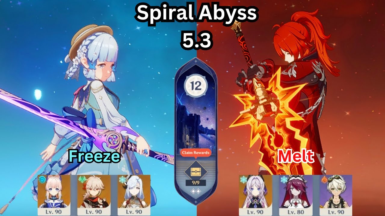 C2 Ayaka Freeze + Diluc Melt | 5.3 Spiral Abyss Floor 12 | Genshin Impact
