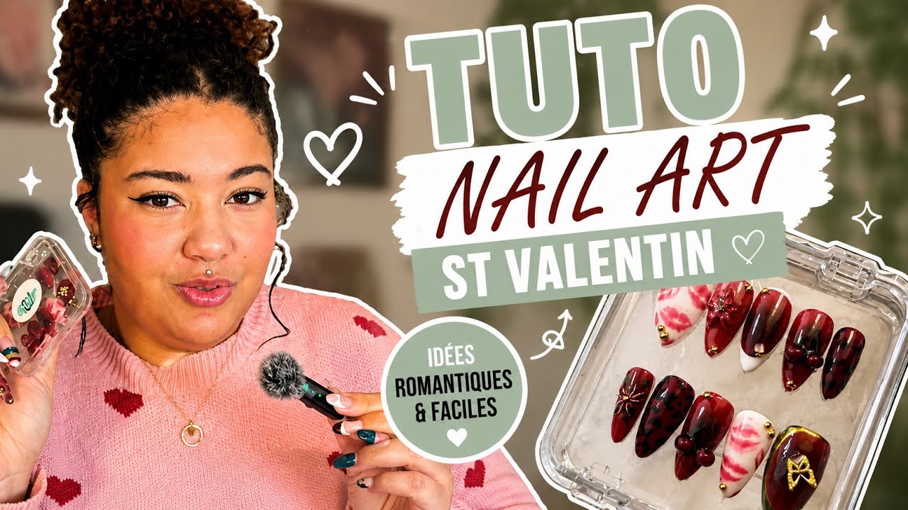 Nail Art Saint-Valentin 💖 Cerises & fleurs 3D, léopard en profondeur, chrome isolé et bisous 💋