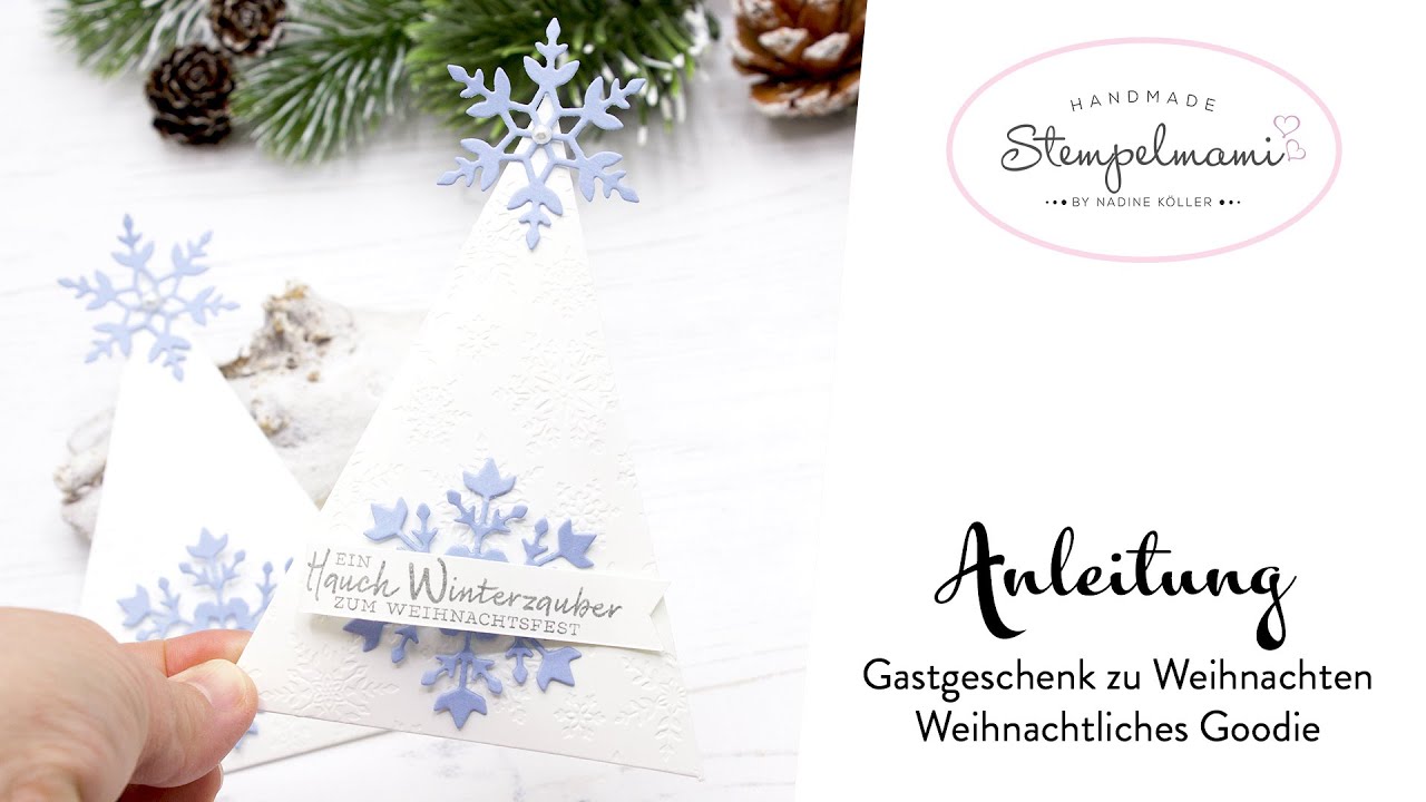 Gastgeschenk zu Weihnachten | Weihnachtliches Goodie | Dreieckstuete als Tannenbaum | Stampin' Up!