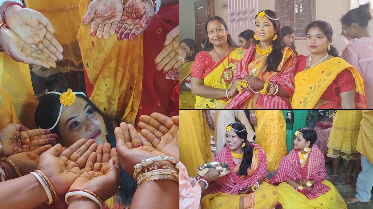 মিষ্টি মেয়ের গায়ে হলুদের অনুষ্ঠানের কিছু খুশির মুহূর্ত শেয়ার করলাম 💛❤️