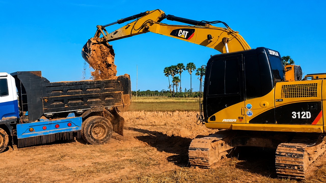 Massive Earthmoving Operation | Excavator Loading Soil Truck