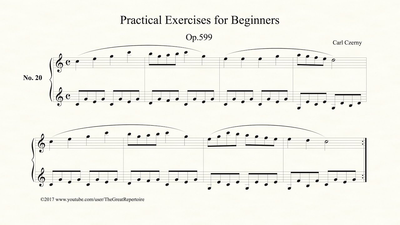 Czerny, Practical Exercises for Beginners, Op 599, No.20