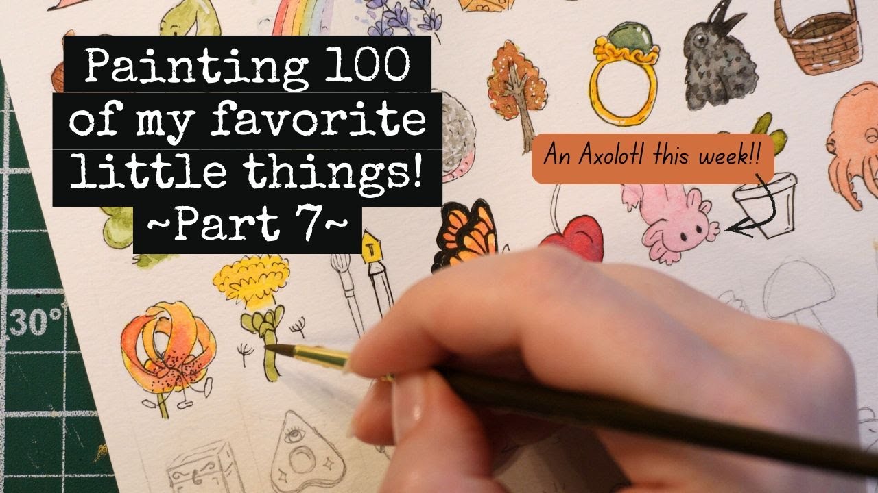 Рисую 100 мини-акварелей моих любимых персонажей из вселенной Goblincore!