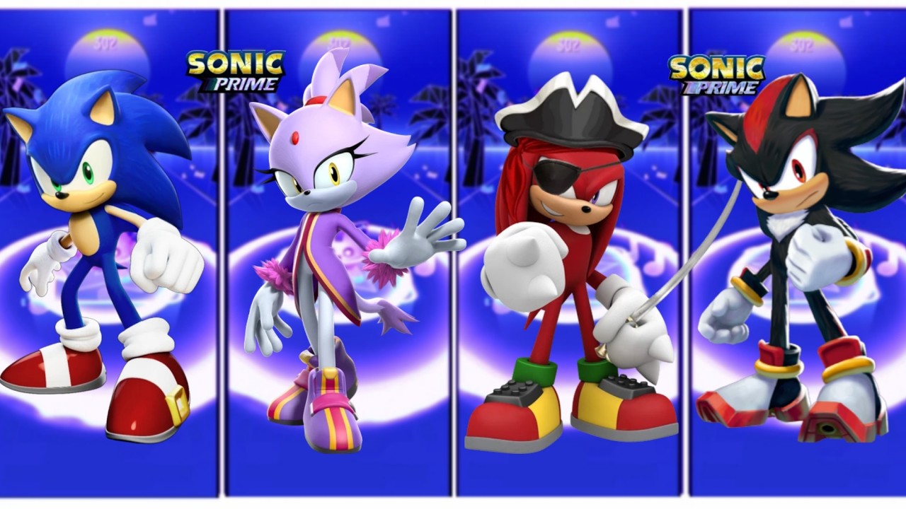 Sonic  🦔 Blaze  🔴 Knuckles 🔴  Shadow - Tiles hop