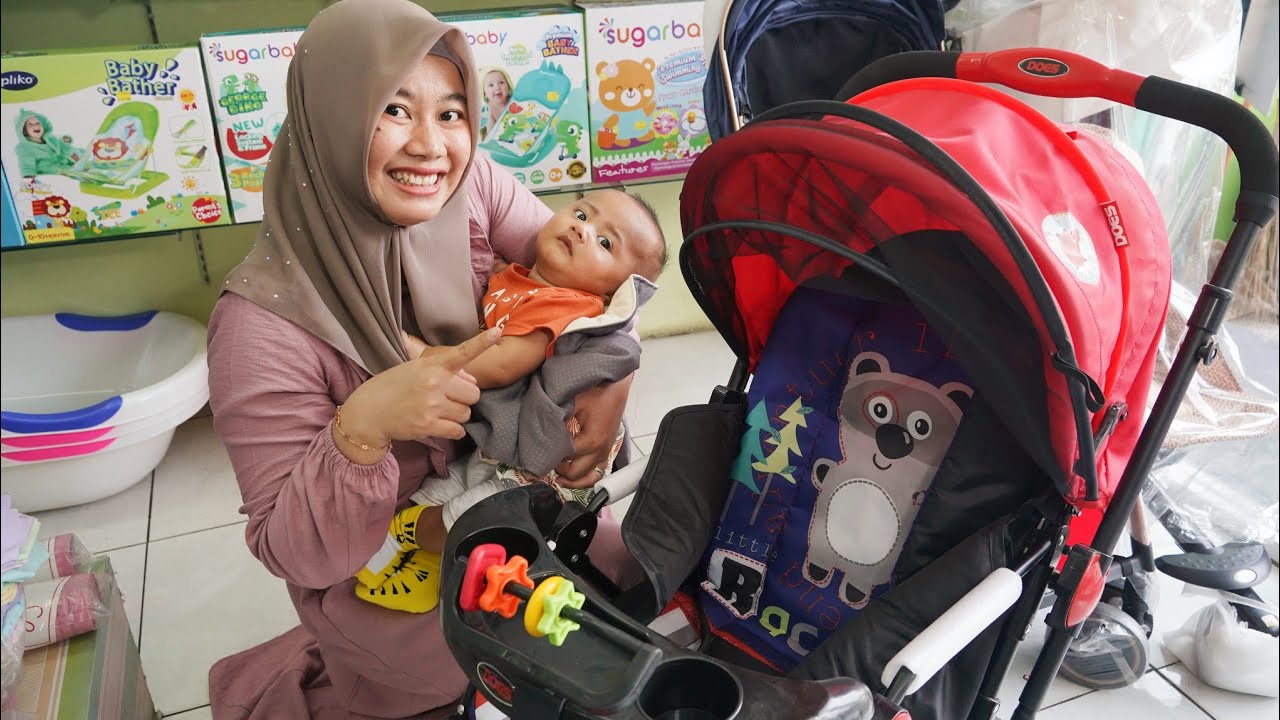 STROLLER BAYI AZAM RUSAK 😭  MAMAH BELI STROLER BARU | Mamah azam