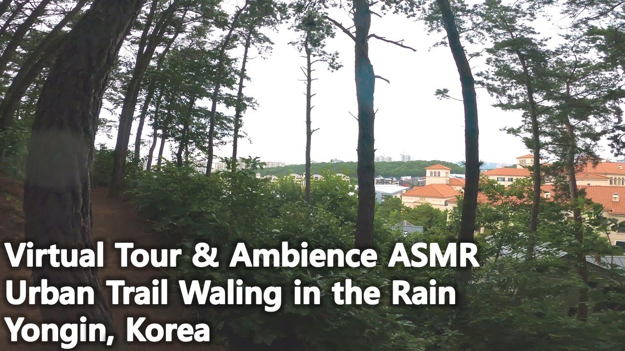 Virtual Walking and Rain Sound ASMR | Scenery in Korea | Urban Trail in the Rain