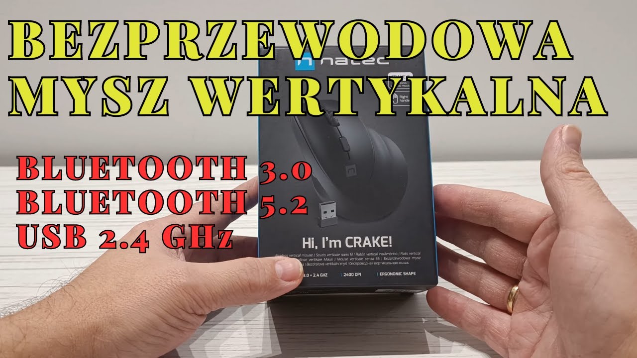 Bezprzewodowa mysz wertykalna Natec CRAKE 2  z łącznością Bluetooth i Wireless - recenzja / test