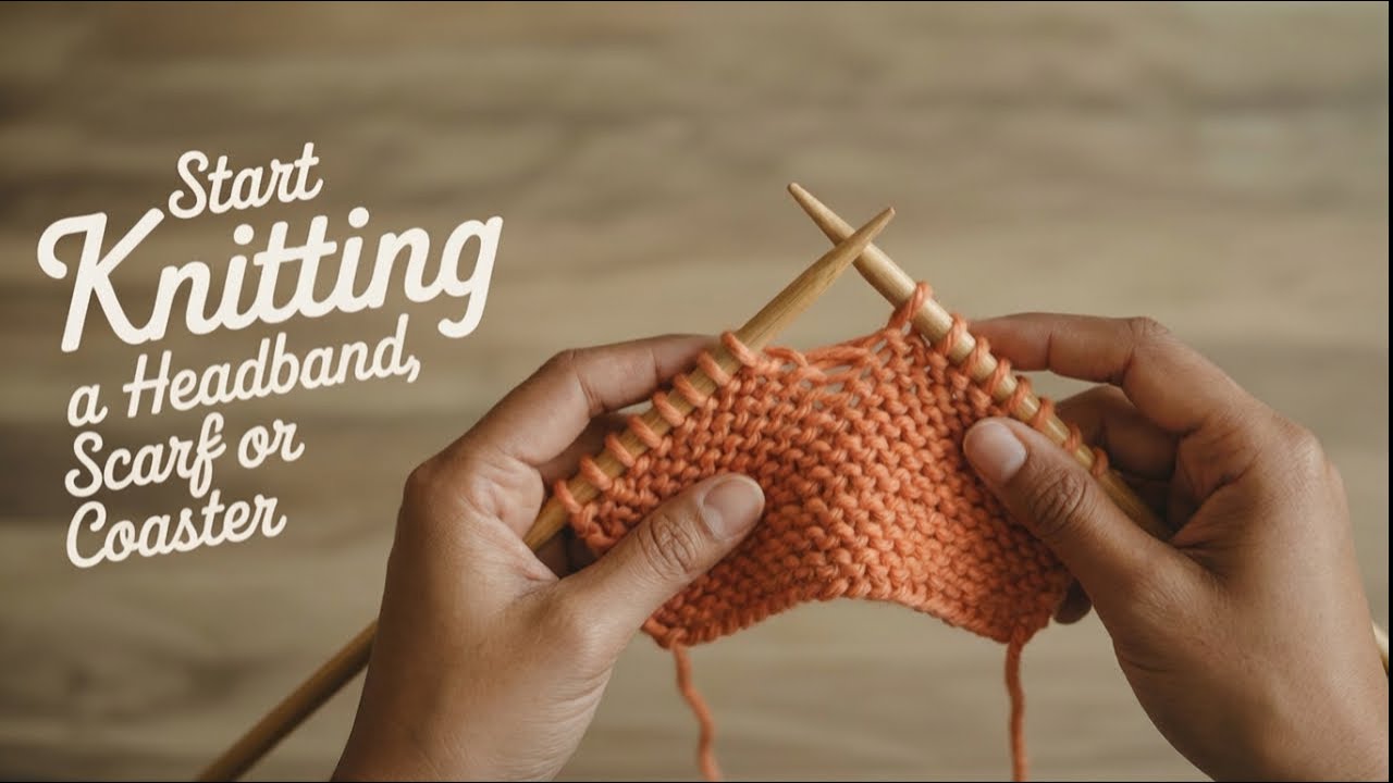 Beginner Knitting Tutorial | How to Start Knitting a Headband, Scarf or Coaster