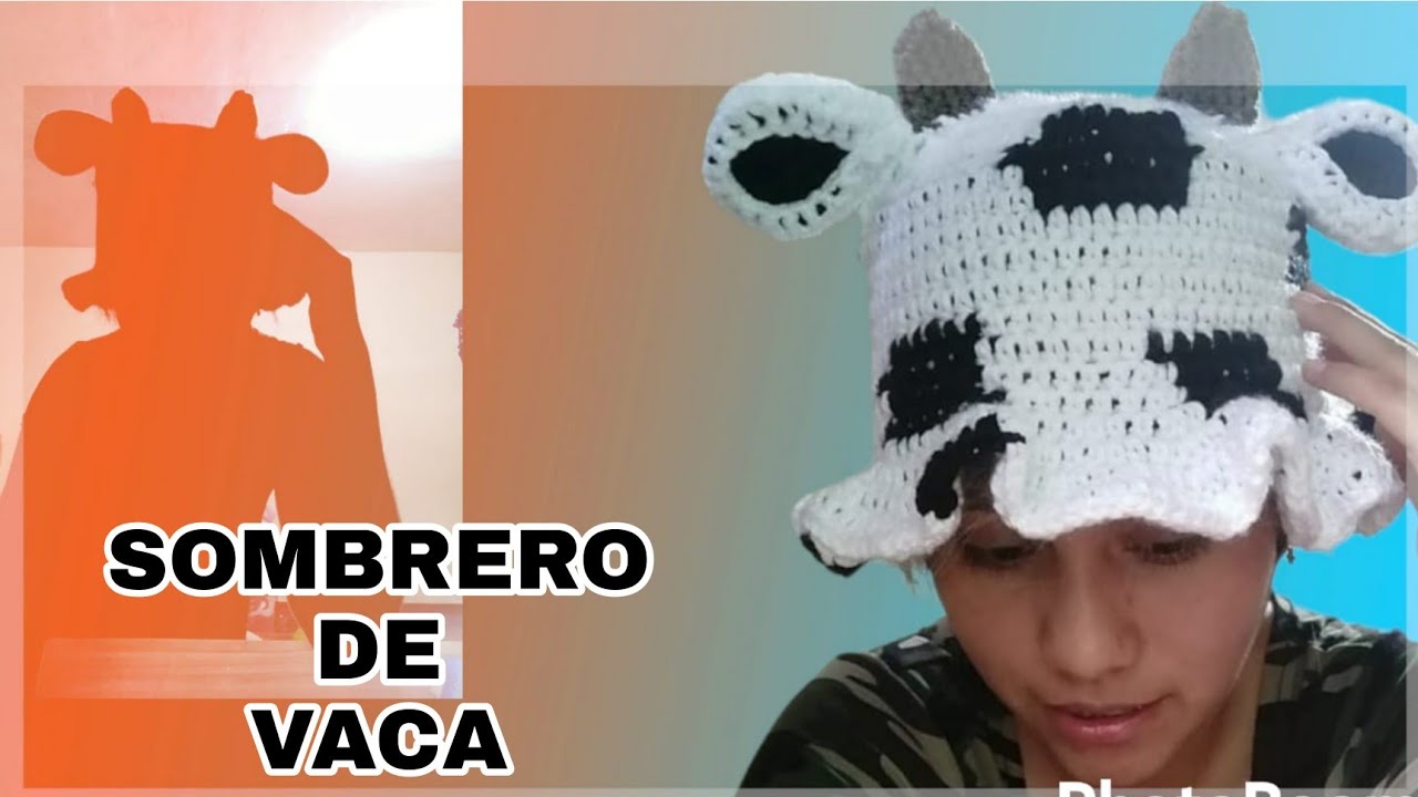 👒SOMBRERO DE VAQUITA  TEJIDO A CROCHET🐄
