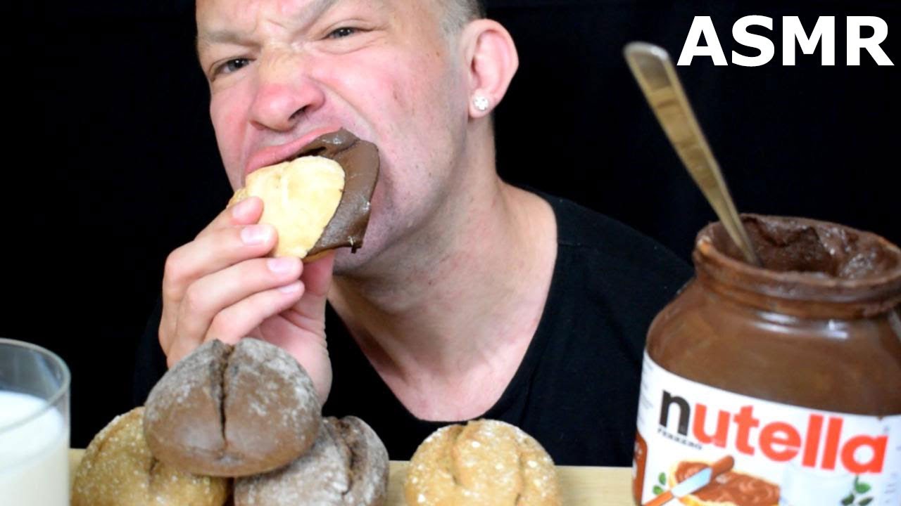 NUTELLA JAR MUKBANG ASMR DESSERT  FILLING BREAD DIPPING MILK SENSATIONAL 누텔라 먹방 NO TALKING PLEASURE