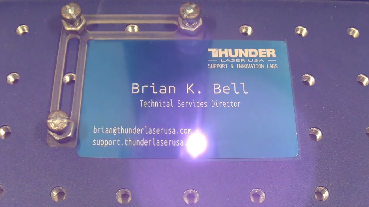Blue Anodized Aluminum Business Card Example
