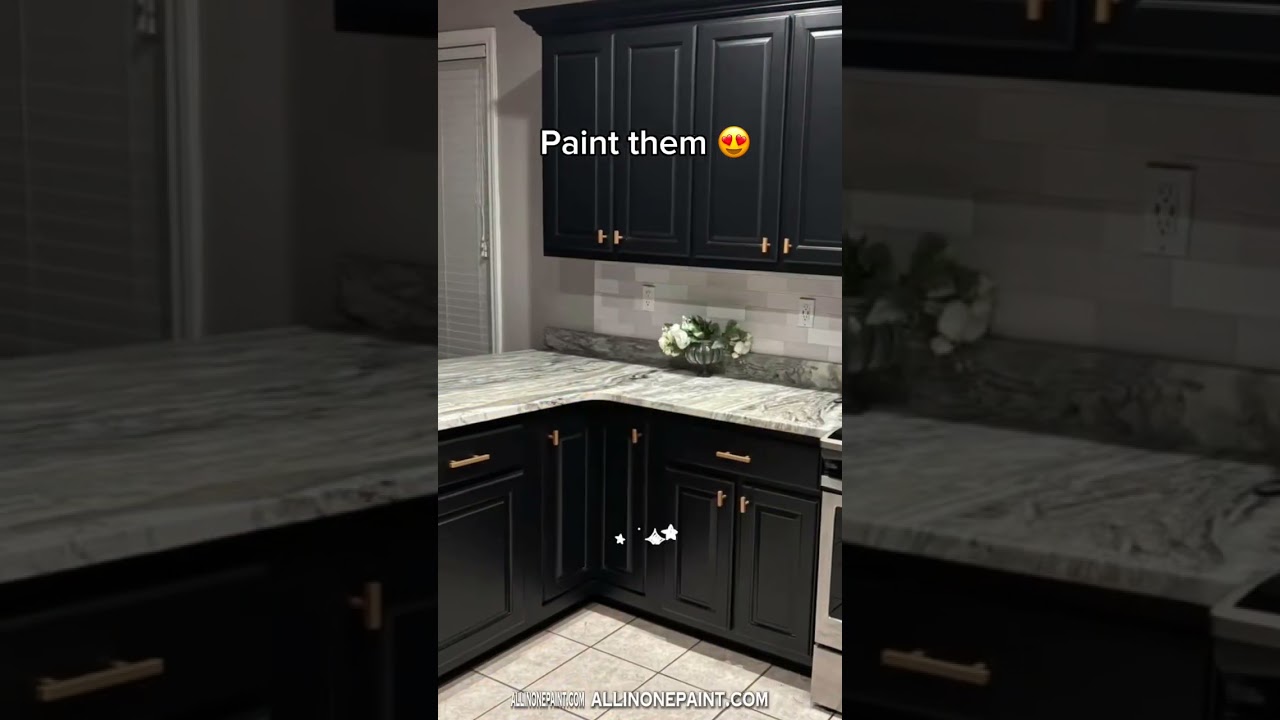 Painted Black Kitchen Cabinets
