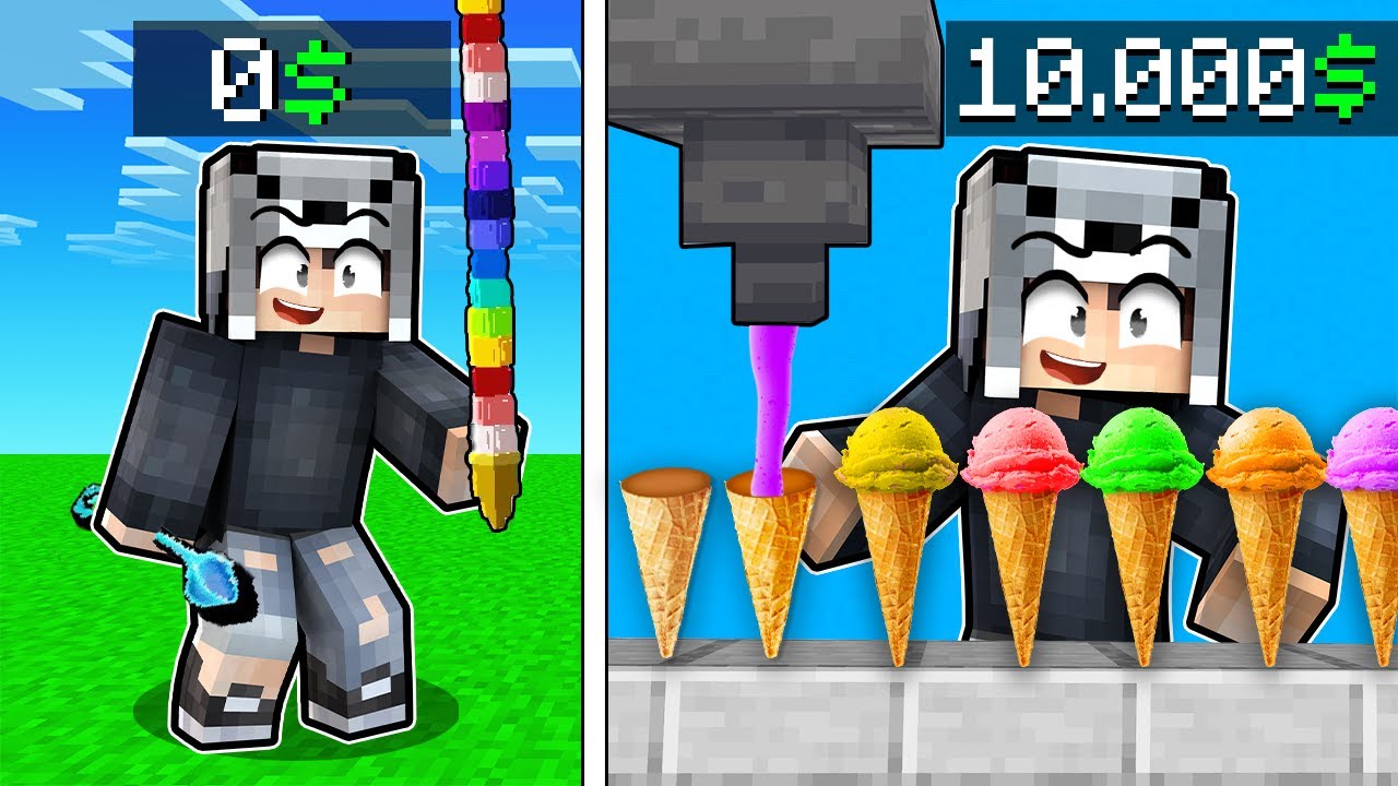DONDURMA SATARAK MİLYONER OLDUM 😱 - Minecraft