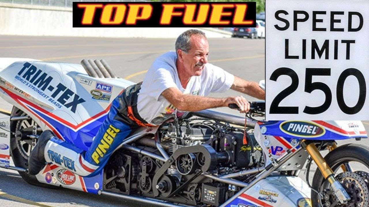 FIVE TOP FUEL NITRO MOTORCYCLES PUT ON A THRILLING TOP SPEED 254 MPH SHOW AT MAN CUP NHRA SGMP