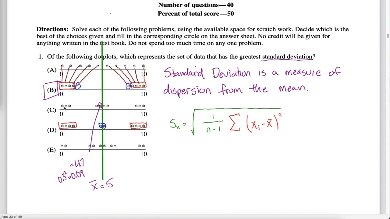 AP Statistics Practice Exam: Question 1