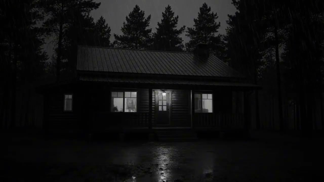 Rain and Thunder Outside the Window | Peaceful Cabin Night