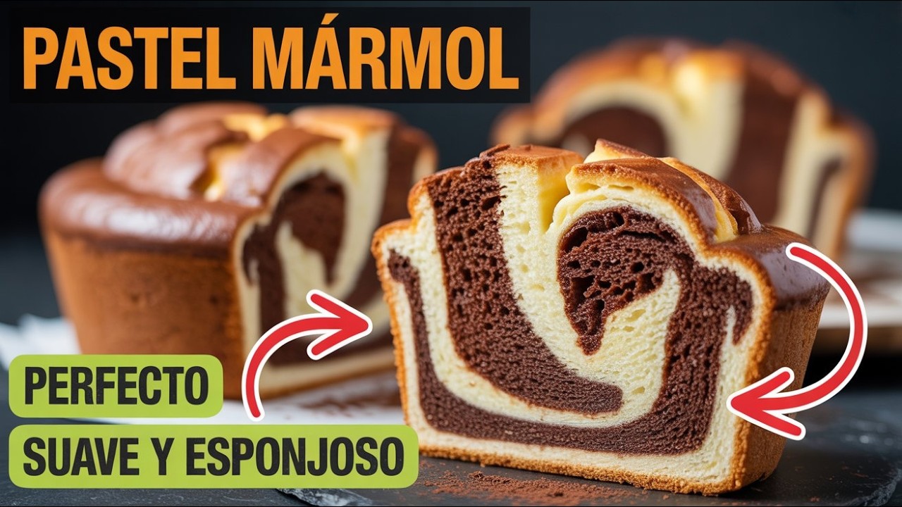 Pastel Mármol Súper Suave y Esponjoso 🍰 El Secreto para que Quede Perfecto Siempre