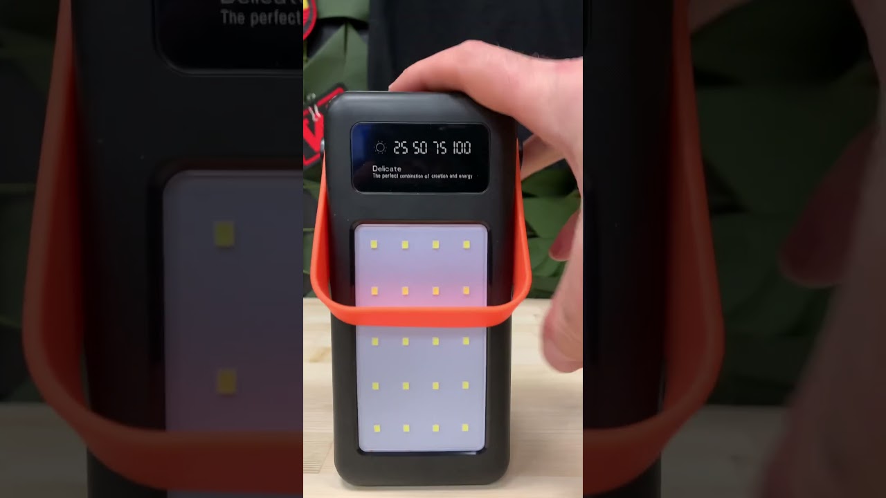 Внешний аккумулятор Power bank 50000 mAh 5 режимов света, 4 переходника. Зарядка. Свет. Тепло