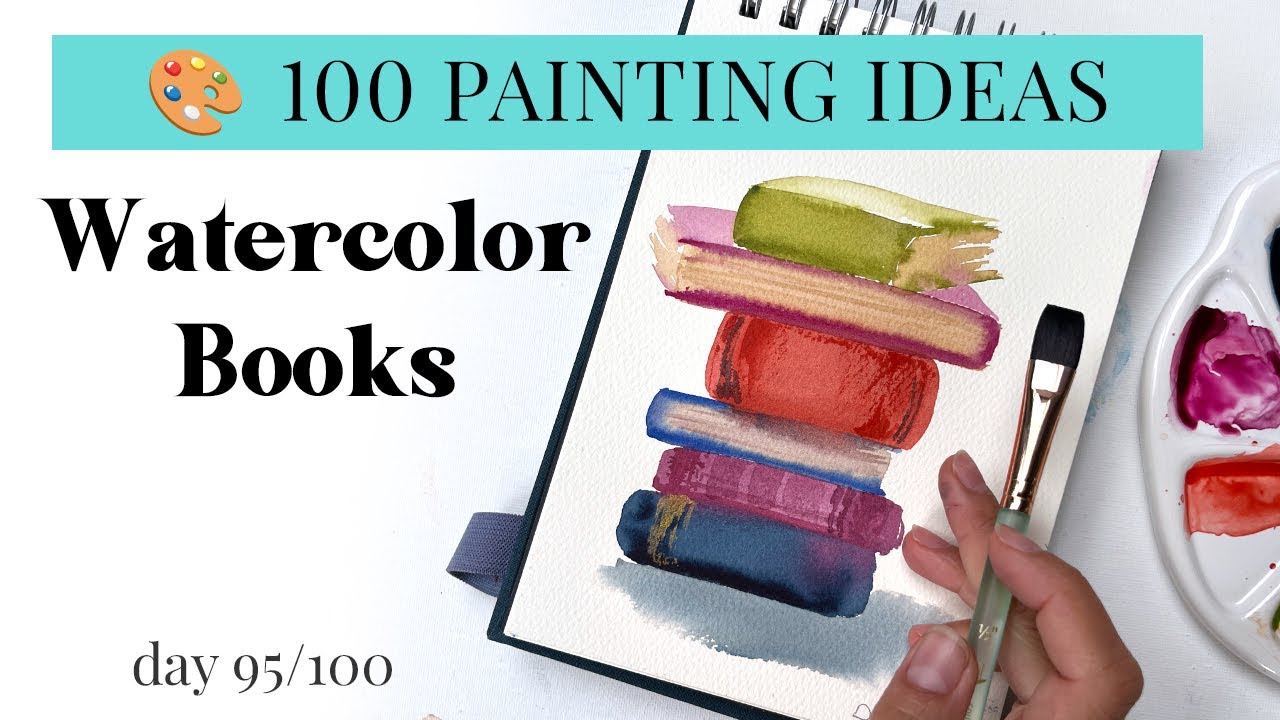 How to Paint a Stack of Books 📚 | Easy Watercolor Tutorial for Beginners