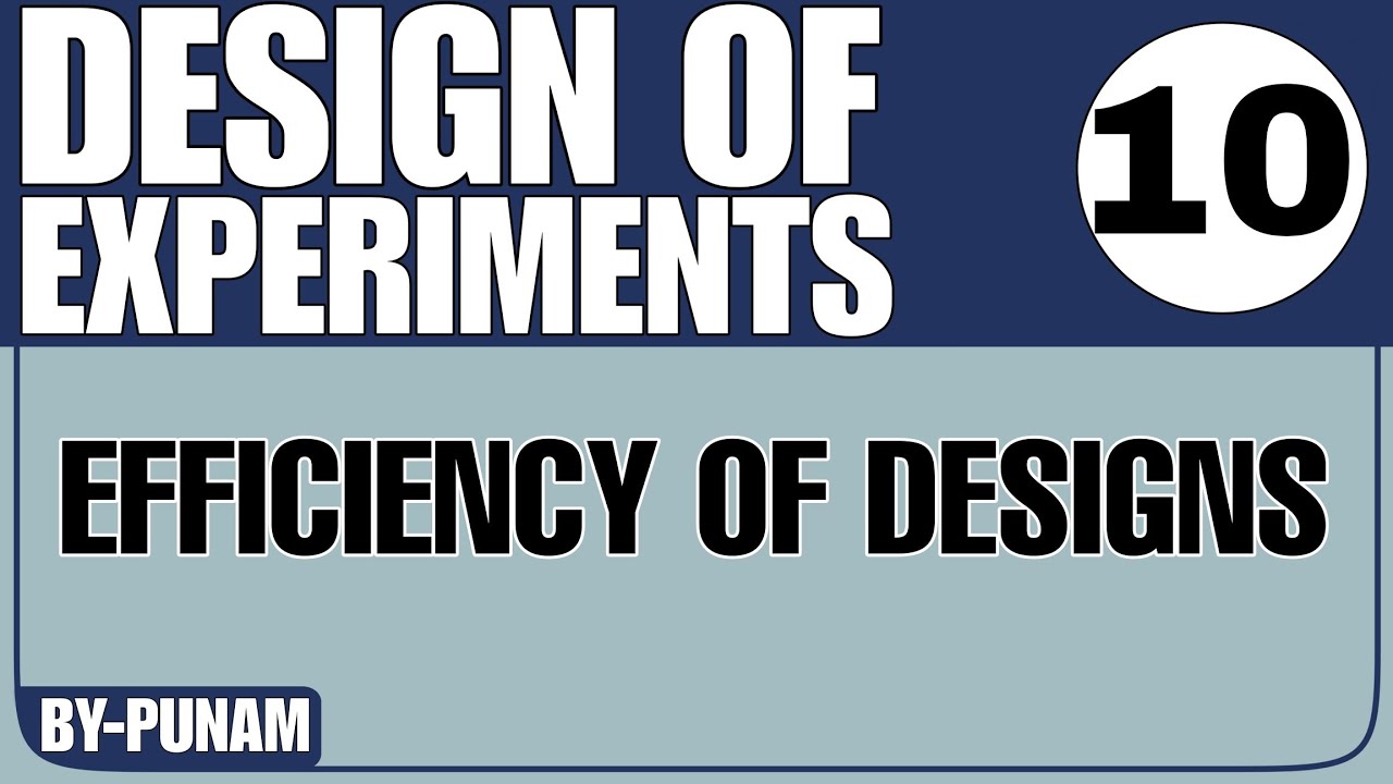 Efficiency of designs |ONE SHOT VIDEO |Solved examples |Competitive exams |Statistics by Punam |
