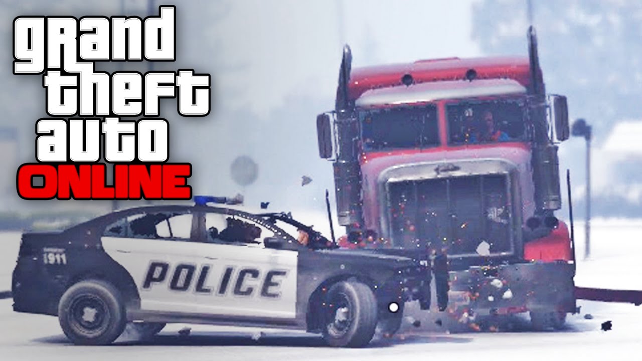 GTA V MP on PS4 #14 - (LSPDFR) 18 Wheels of Steel