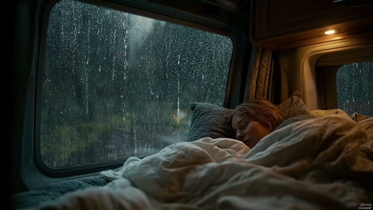 Rain & Thunder Sounds | Midnight Rain on Cozy Car for Deep Sleep & Insomnia Relief
