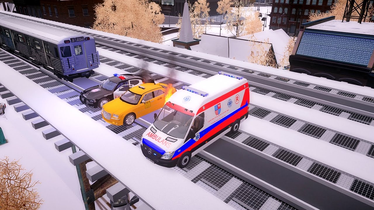 GTA 4 WINTER CRASH TEST OF REAL CARS 113