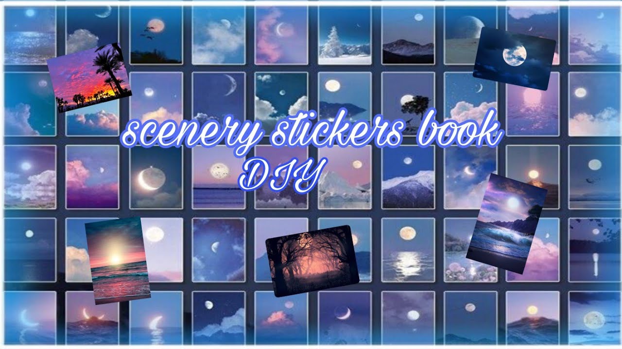 DIY journal scenery stickers book 🏞️🏜️🌄🌌 || scenery scarpbook || #youtube  @wafiyaartcrafts9819