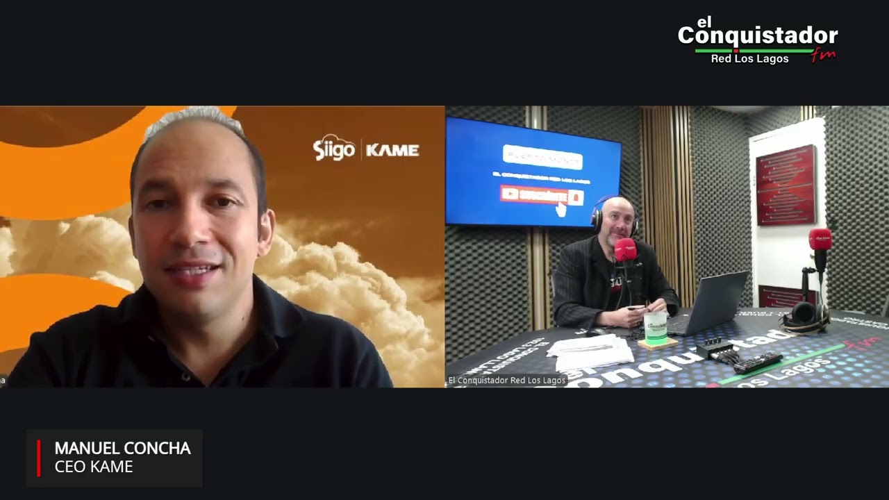 En Café Expréss, junto a Robert Arellano, Manuel Concha CEO KAME.