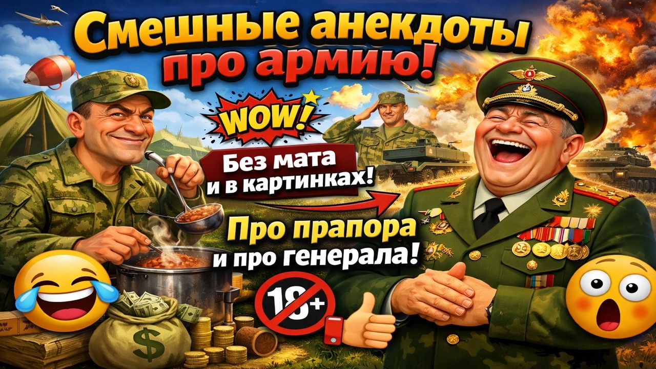 Смешные анекдоты про армию!  Без мата и в картинках — про прапора и про генерала!
