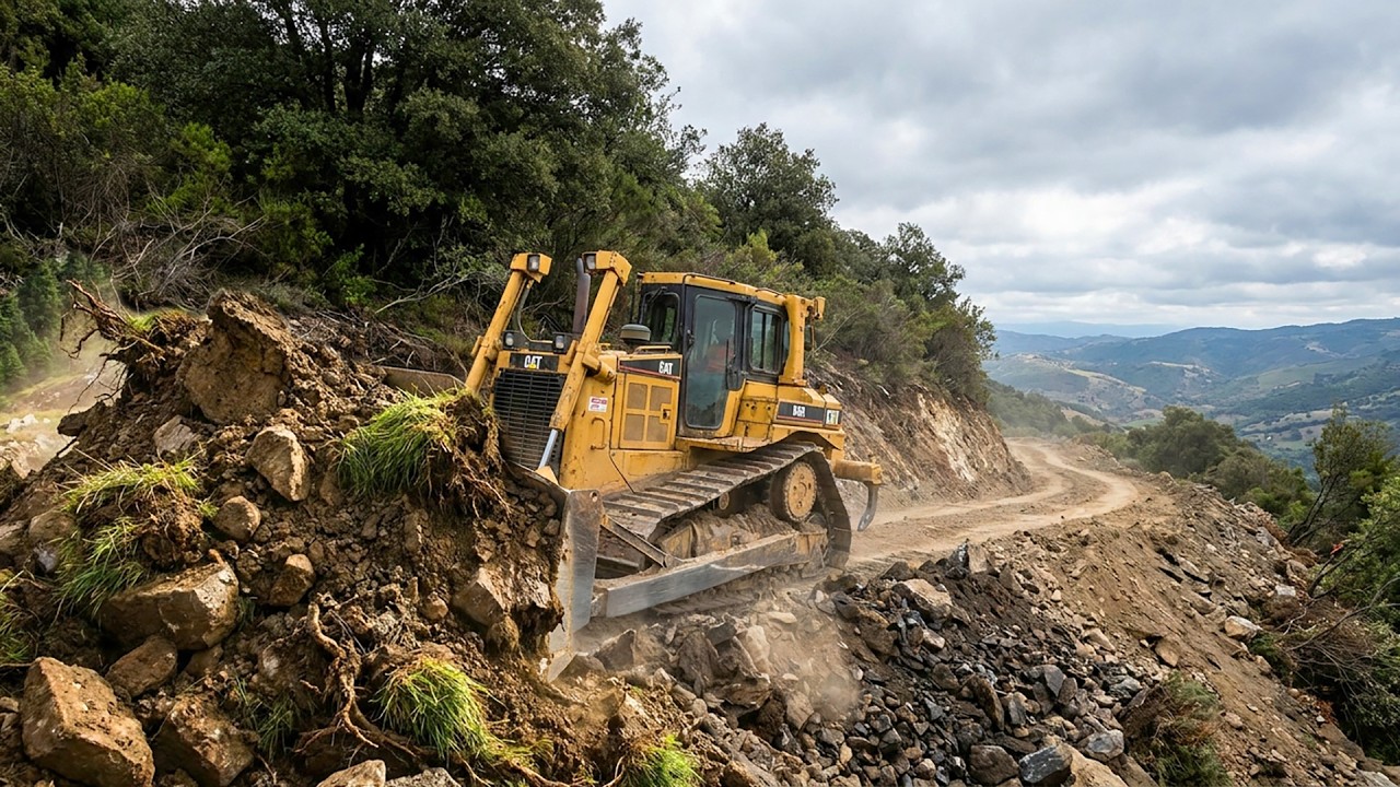 How Road Are Build? Heavy Bulldozer Moves Massive Soil Pile | Mountain Road Construction Process