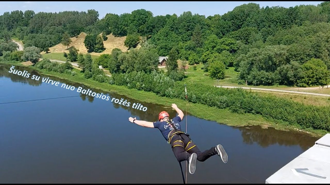 Šuolis su virve nuo Baltosios rožės tilto