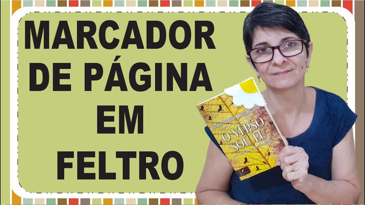 Marcador de página de canto em feltro - Marcador de página artesanal | Andréa Macabu
