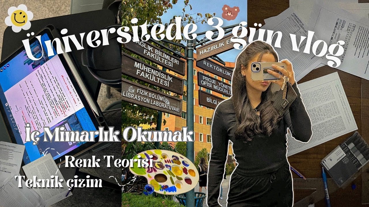 Mimarlık Fak&uuml;ltesinde 3 G&uuml;n Vlog 🧸 | Teknik &Ccedil;izim Dersi | Colorwheel | Yeditepe &Uuml;niversitesi
