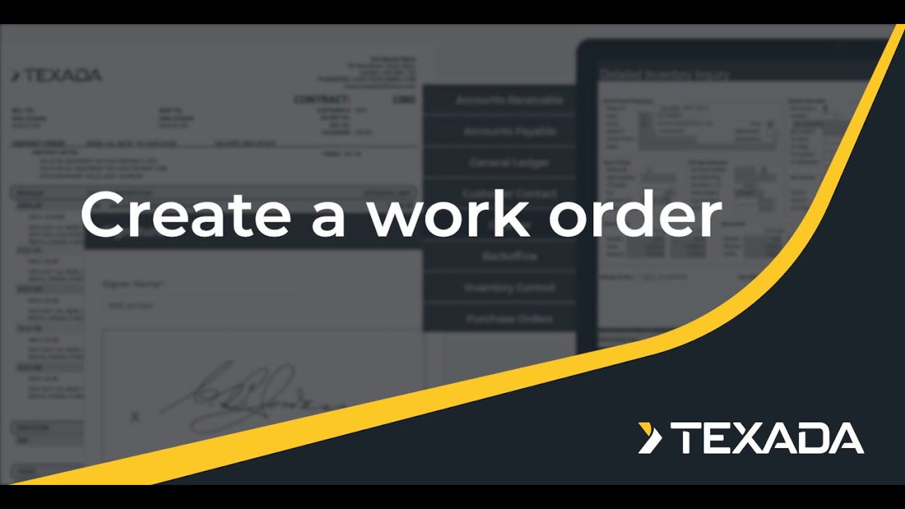 Texada Web - How to Create a Work Order