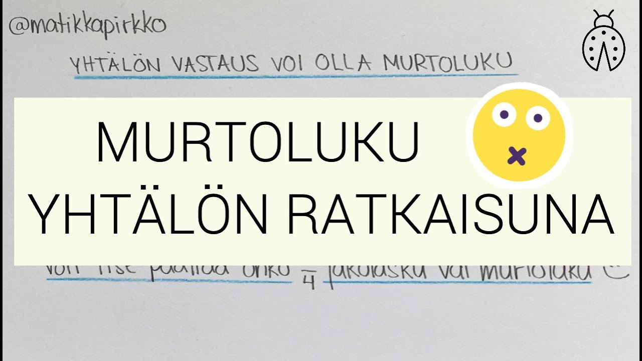 Ensimmäisen asteen yhtälön ratkaisu voi olla murtoluku! 😳🤯 (Skippaa jakokulmassa jakaminen! 🏃🏻‍♀️)