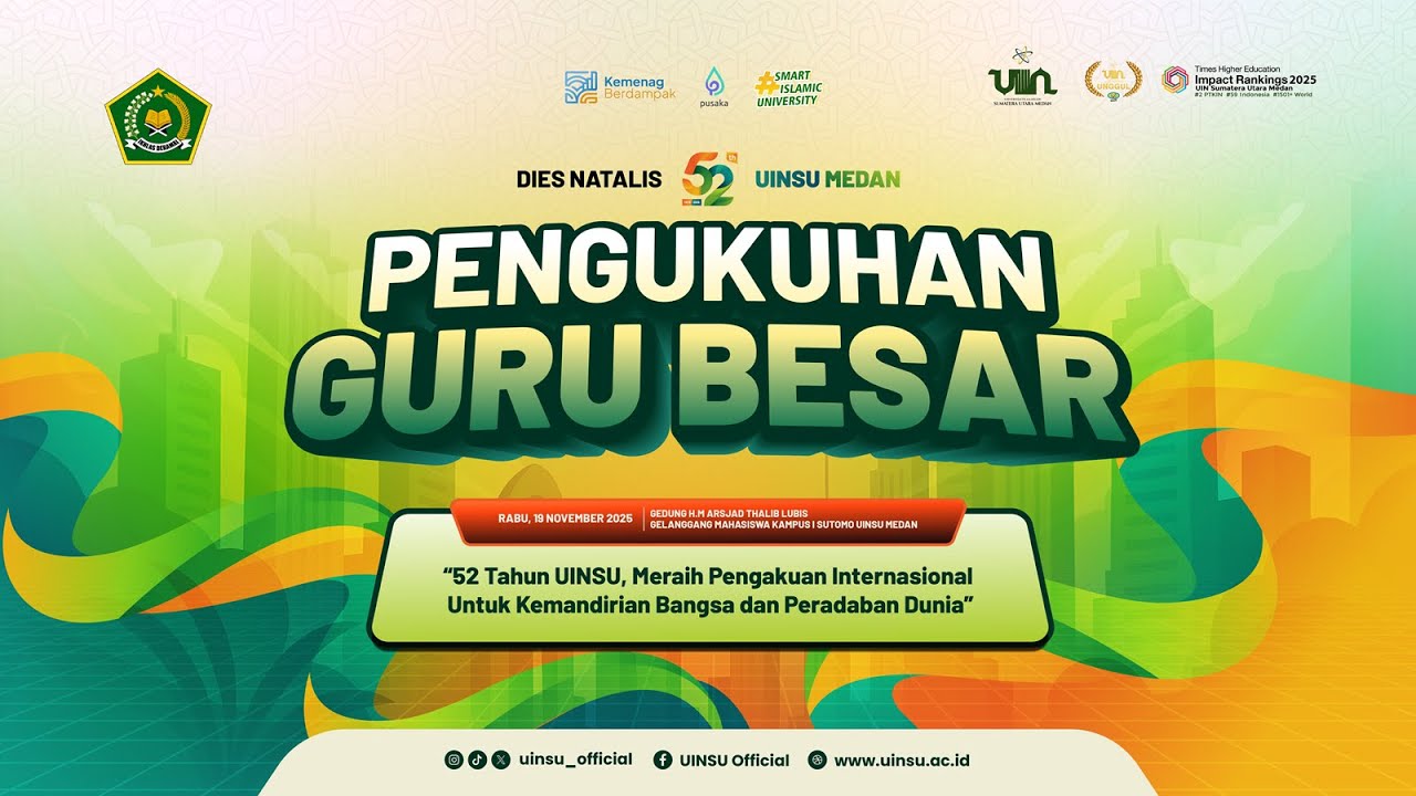 Pengukuhan Guru Besar UIN Sumatera Utara Medan Tahun 2025