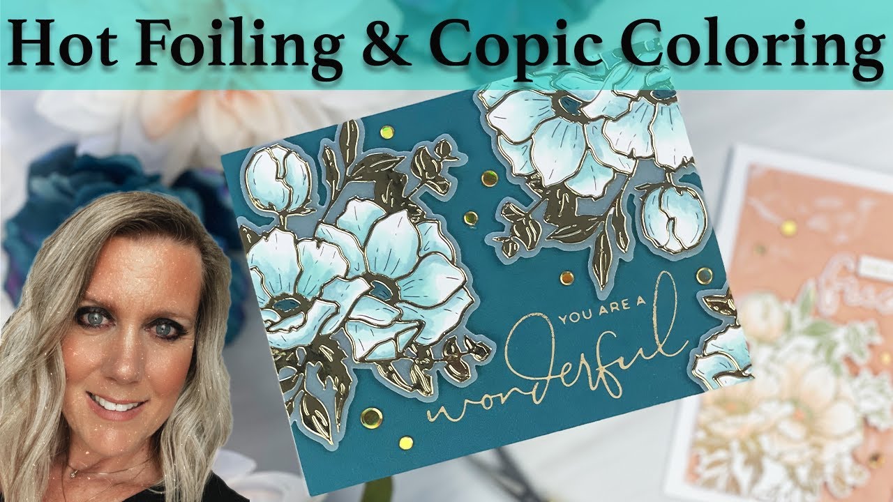 New Release From Yana Smakula & Spellbinders | Hot Foiling And Copic Coloring | Two Cards
