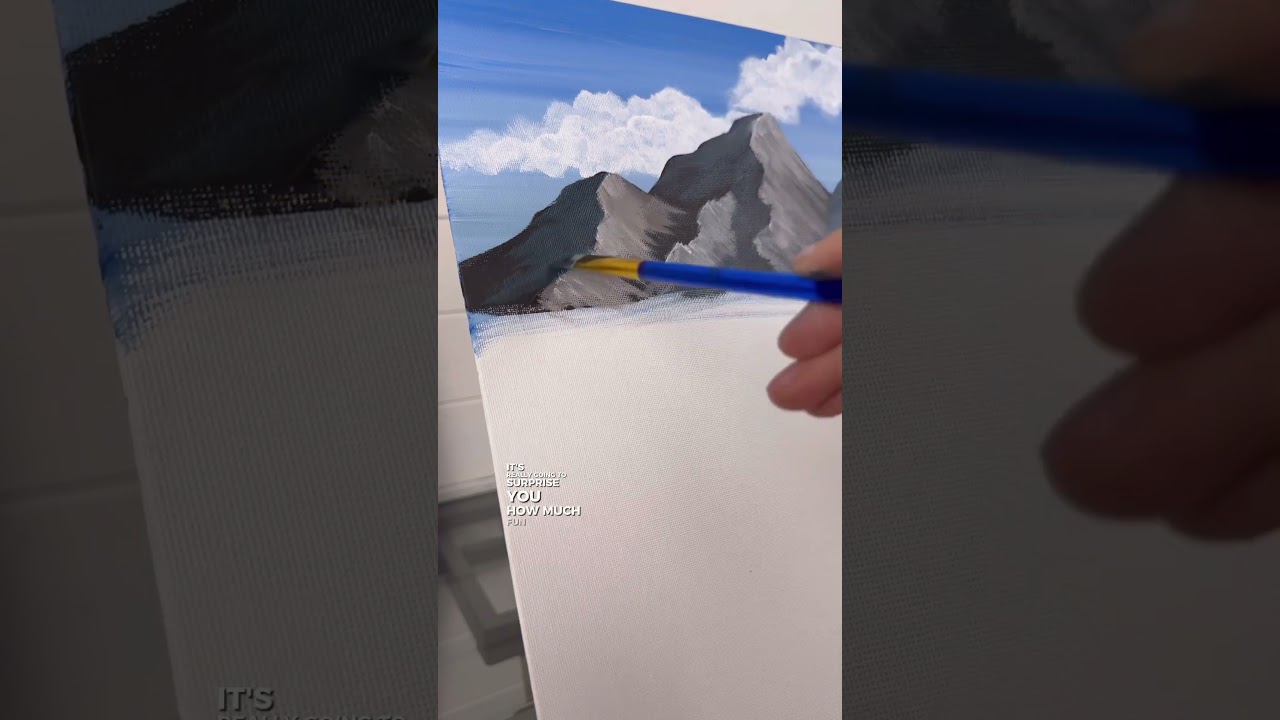 Часть 2: Как рисовать горы! 🎨🏔️ #акриловаяживопись #уроки #горы #инструкции