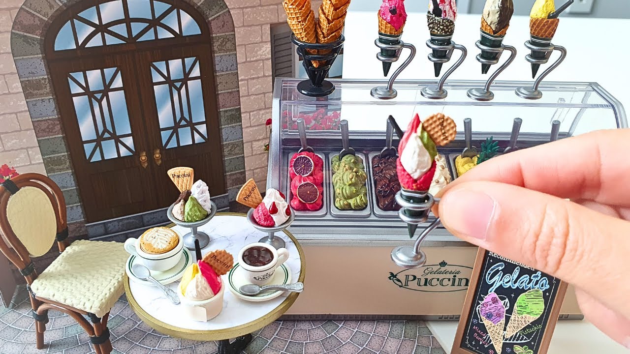 🍦Unboxing Rement’s 2025 Miniature Italian Ice Cream Shop! Dollhouse Toy Fullset