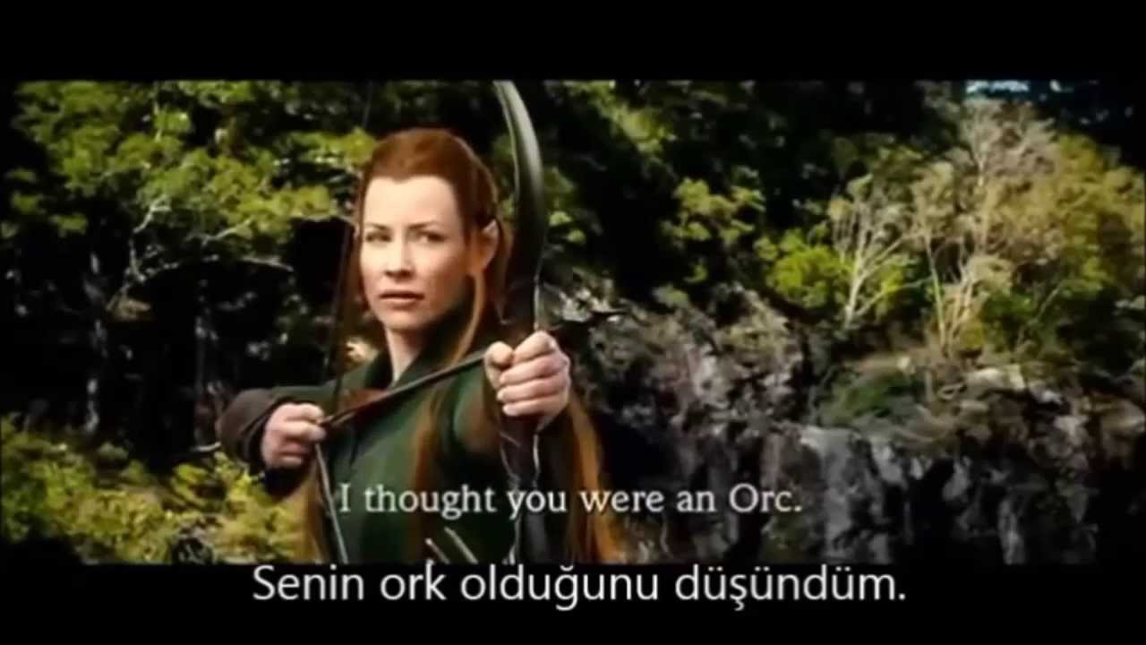 hobbit filminde ki elf&ccedil;e konuşmalar
