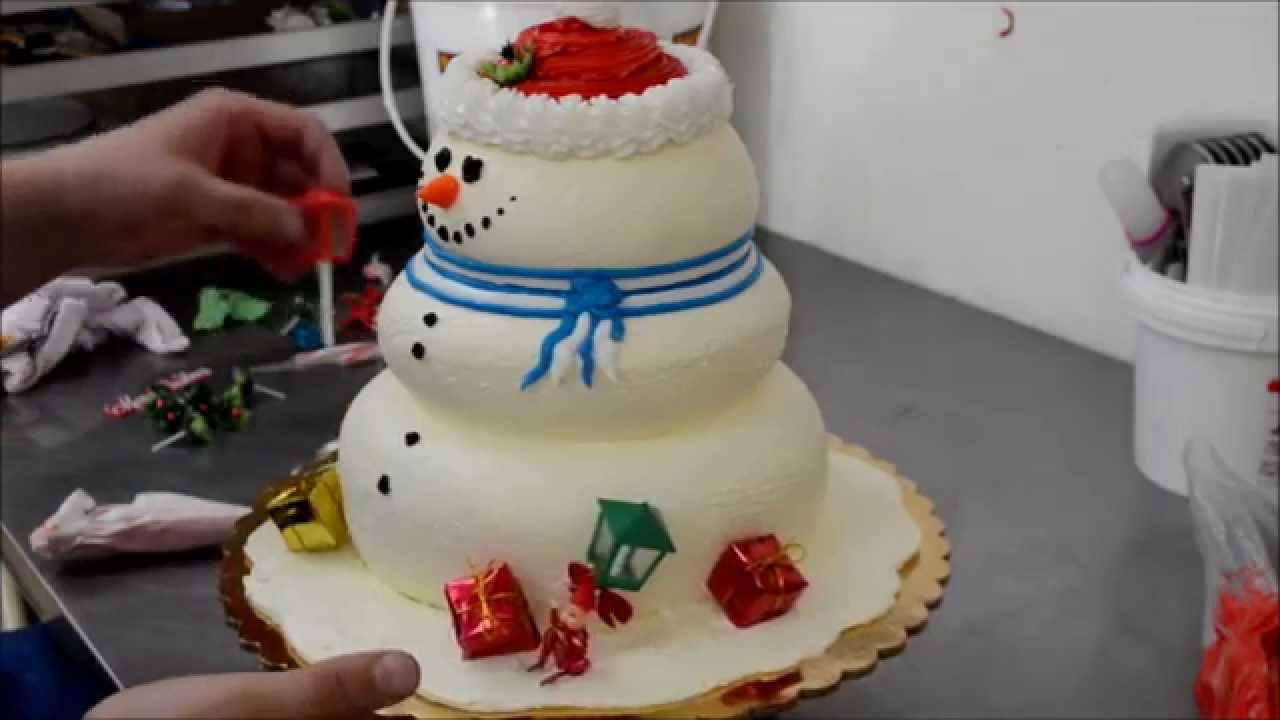 How to design a snow man for the Holiday Party - Making of Snow Man Cake